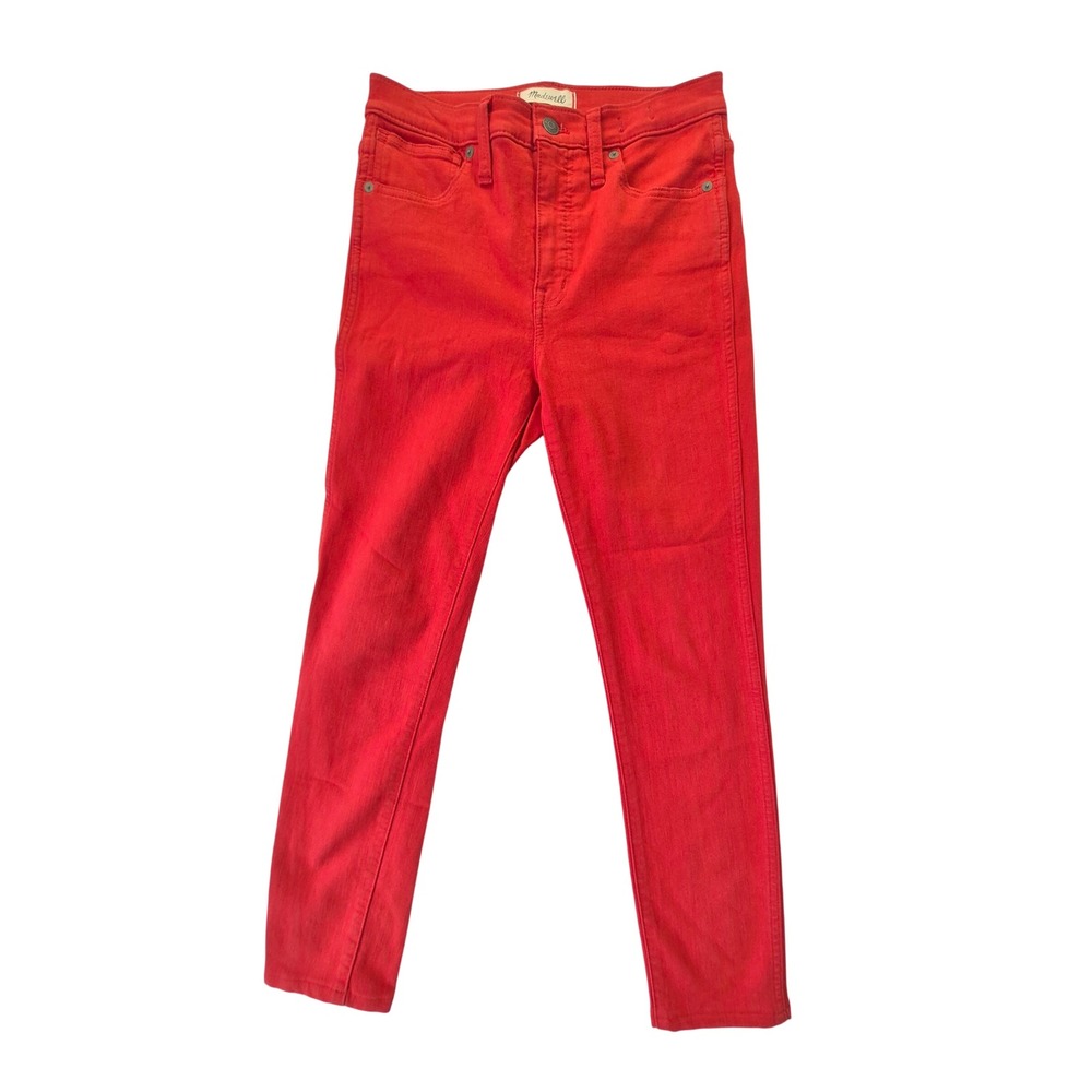 Madewell 10 Inch High Rise Skinny Jeans Womens 27 Red Stretch L8933